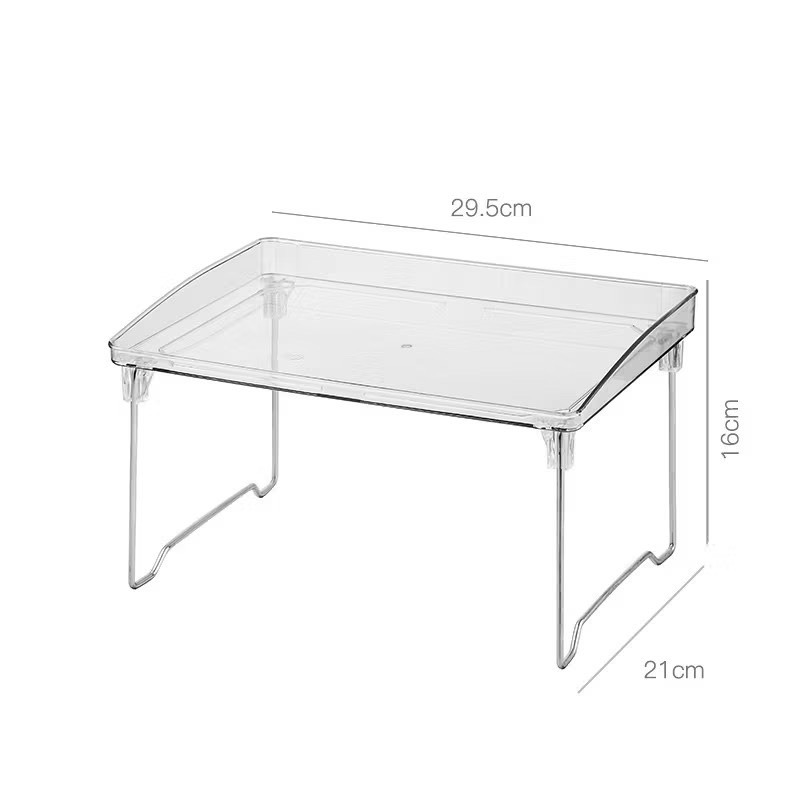 【生活市集】 多功能韓系折疊桌 透明折疊小桌子 可收納床上小桌子透明折疊桌杯架廚房收納桌面收納宿舍桌子收納桌子-規格圖10