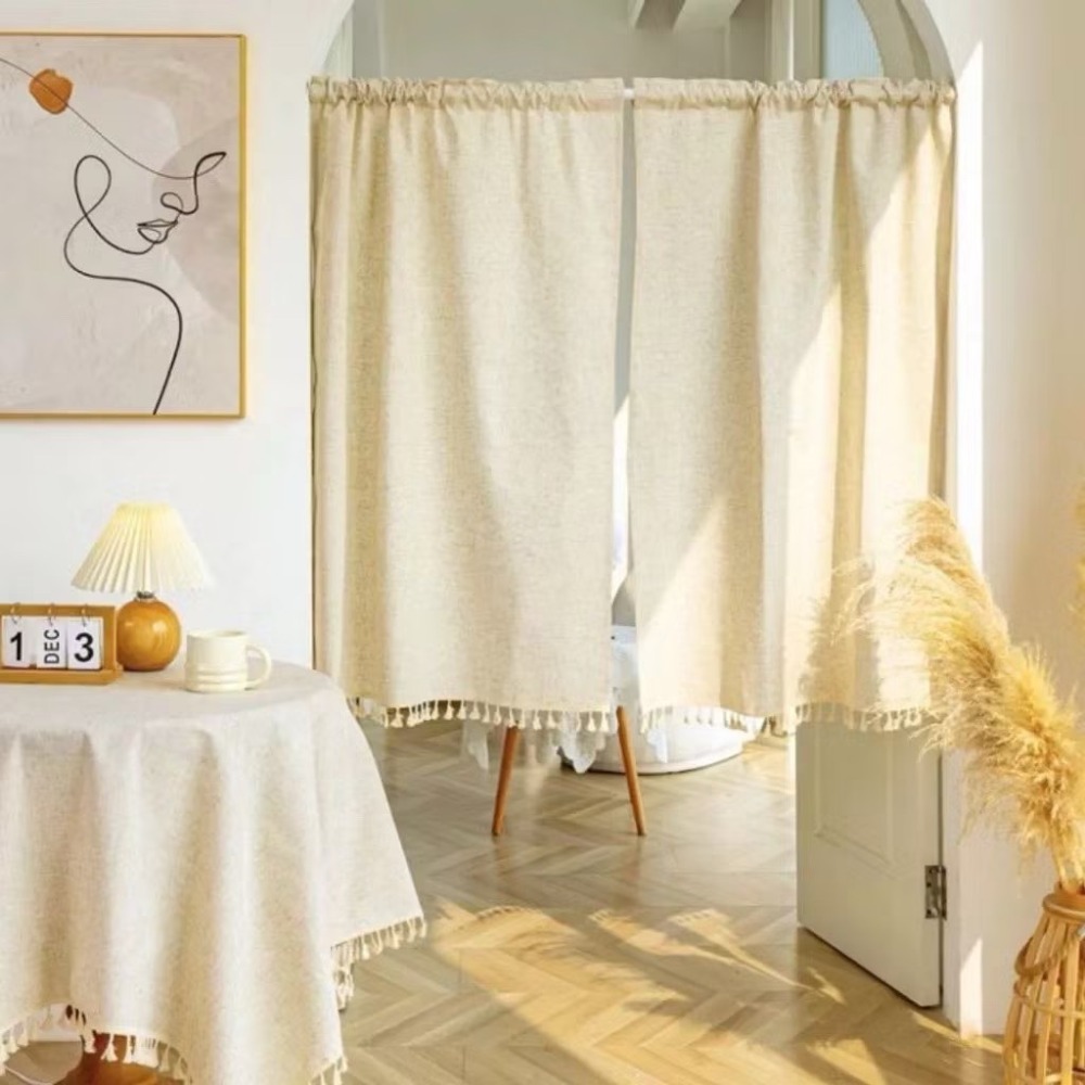 【生活市集】🔥贈門桿 日系棉麻門簾 雙開門簾 居家門簾 長門簾 廚房門簾 風水門簾 門廉 窗簾 廁所門簾浴室門-規格圖11