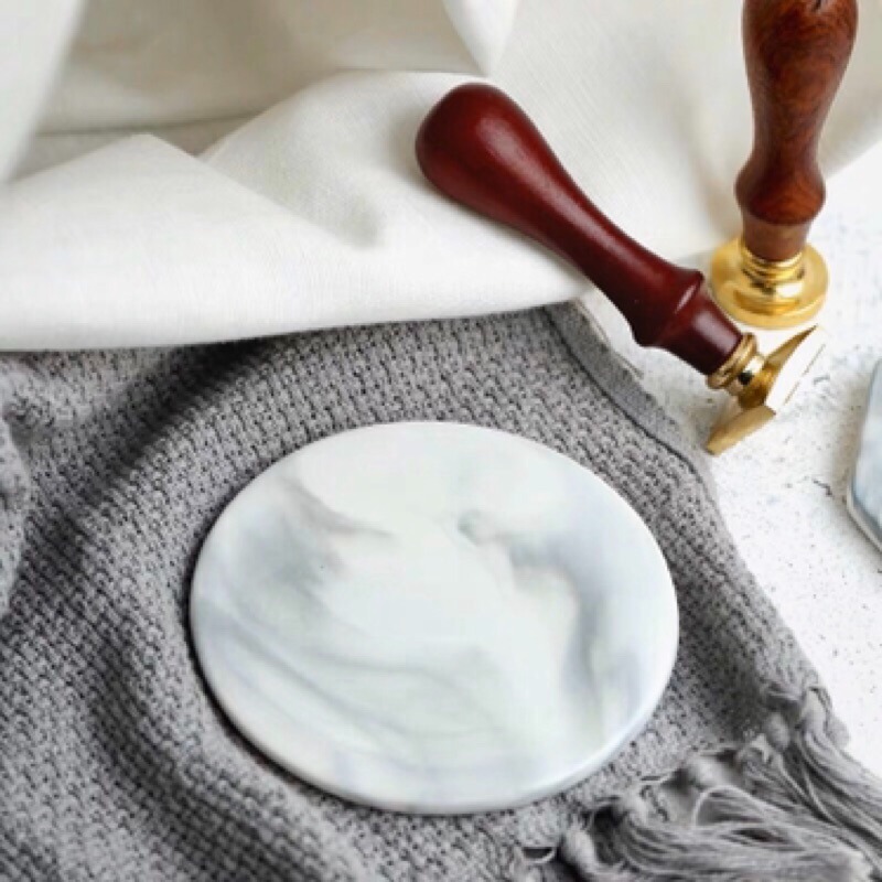 【生活市集】 火漆印章大理石紋印章墊 杯墊 火漆印章墊 陶瓷杯墊-細節圖5