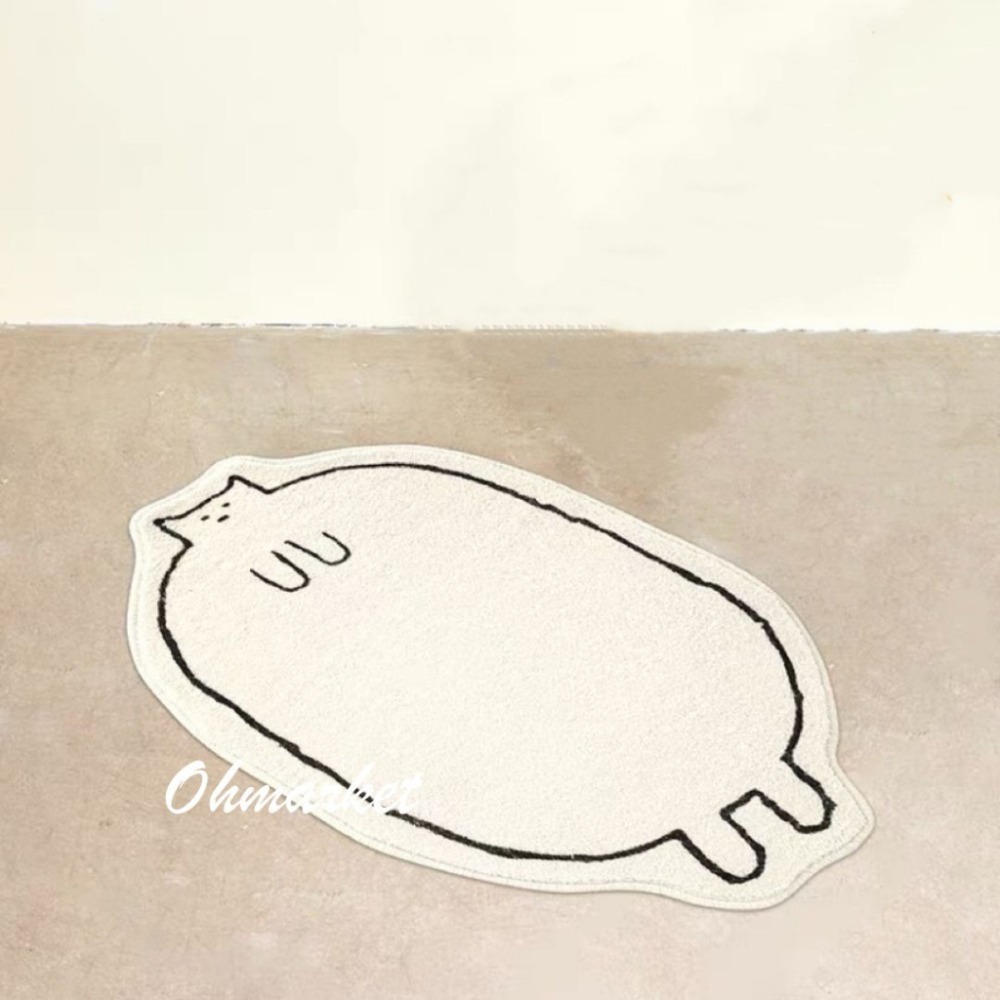 【生活市集】 憨憨貓 仿羊絨地毯 室內地墊 地毯 防滑地毯 吸水地毯 廁所地墊腳踏墊防滑地墊絨毛地毯浴室-細節圖4