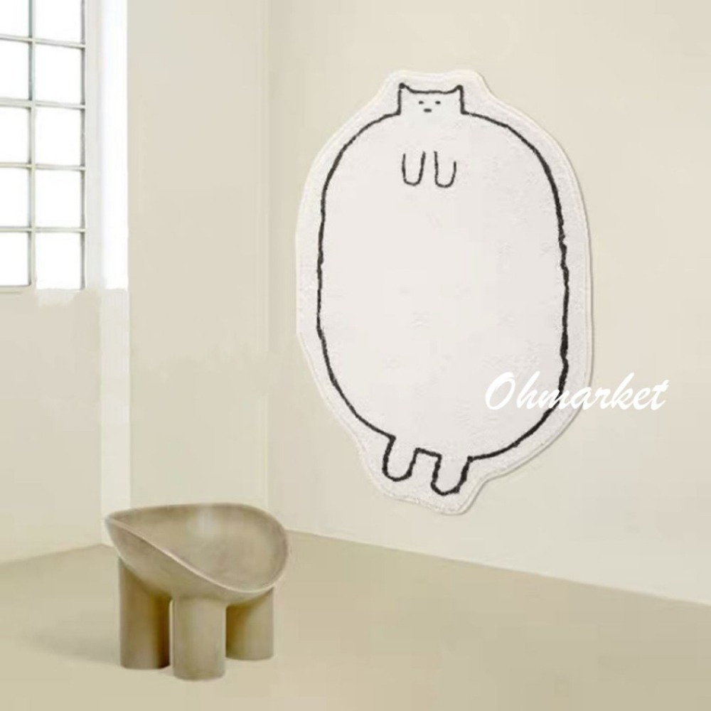 【生活市集】 憨憨貓 仿羊絨地毯 室內地墊 地毯 防滑地毯 吸水地毯 廁所地墊腳踏墊防滑地墊絨毛地毯浴室-細節圖5