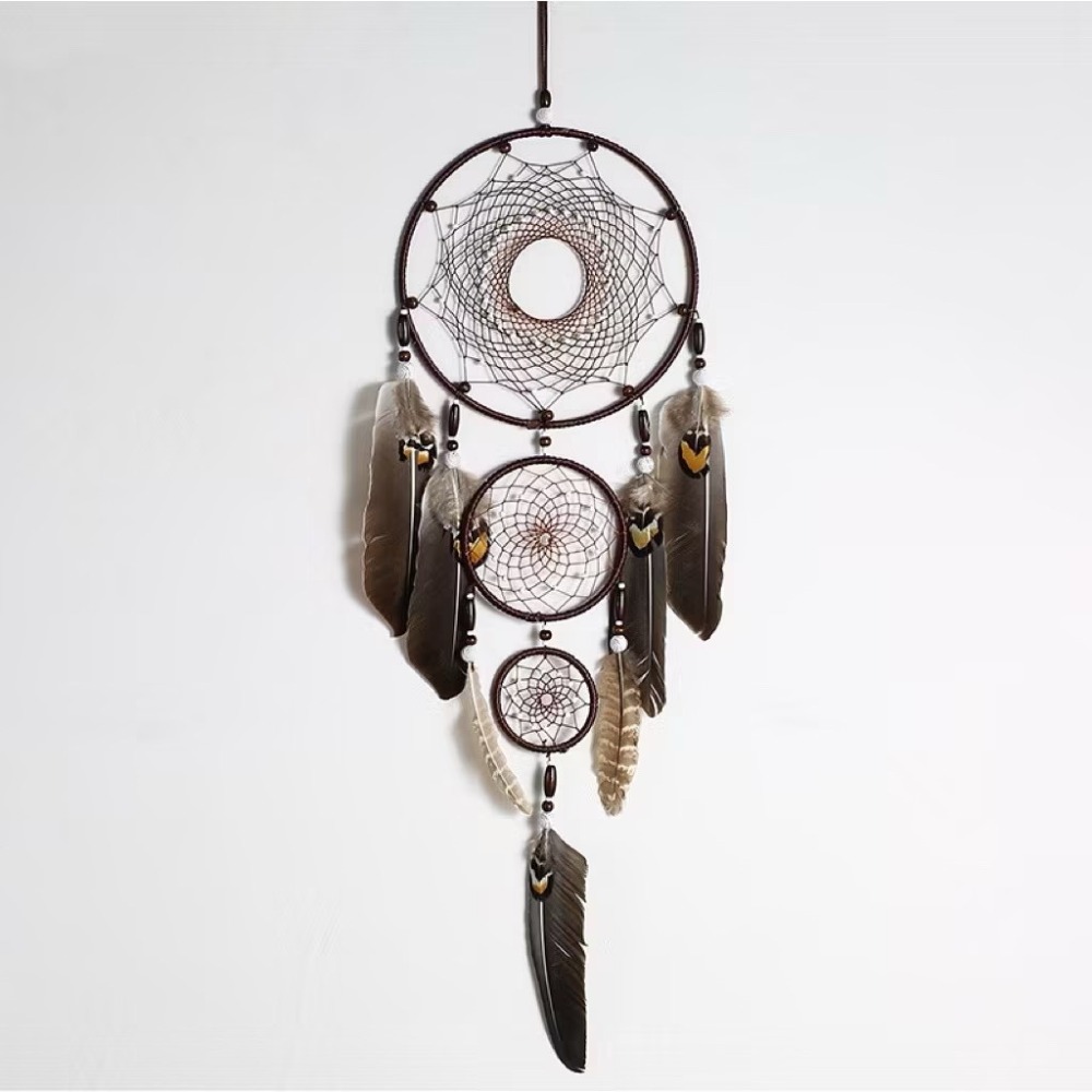 【生活市集】北歐鷹羽壁掛捕夢網 捕夢網 波西米亞掛飾 牆壁掛飾 牆壁佈置 北歐佈置 禮物 婚禮 露營生日-規格圖9