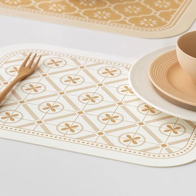 【生活市集】 奶茶色系 隔熱餐墊 防水餐墊 隔熱PU皮革易清洗皮革餐墊隔熱墊家用西餐餐盤墊北歐餐墊茶杯碗盤墊-規格圖9