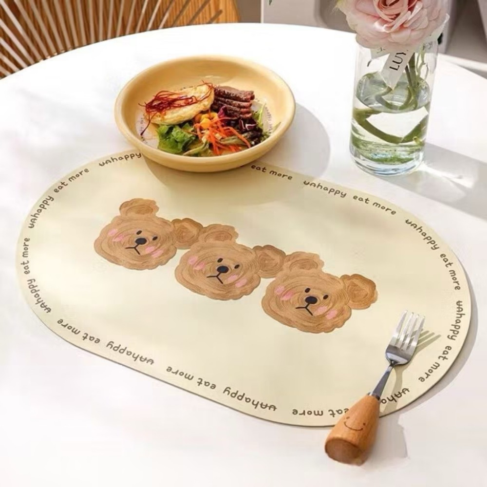 【生活市集】 奶茶色系 隔熱餐墊 防水餐墊 隔熱PU皮革易清洗皮革餐墊隔熱墊家用西餐餐盤墊北歐餐墊茶杯碗盤墊-規格圖9