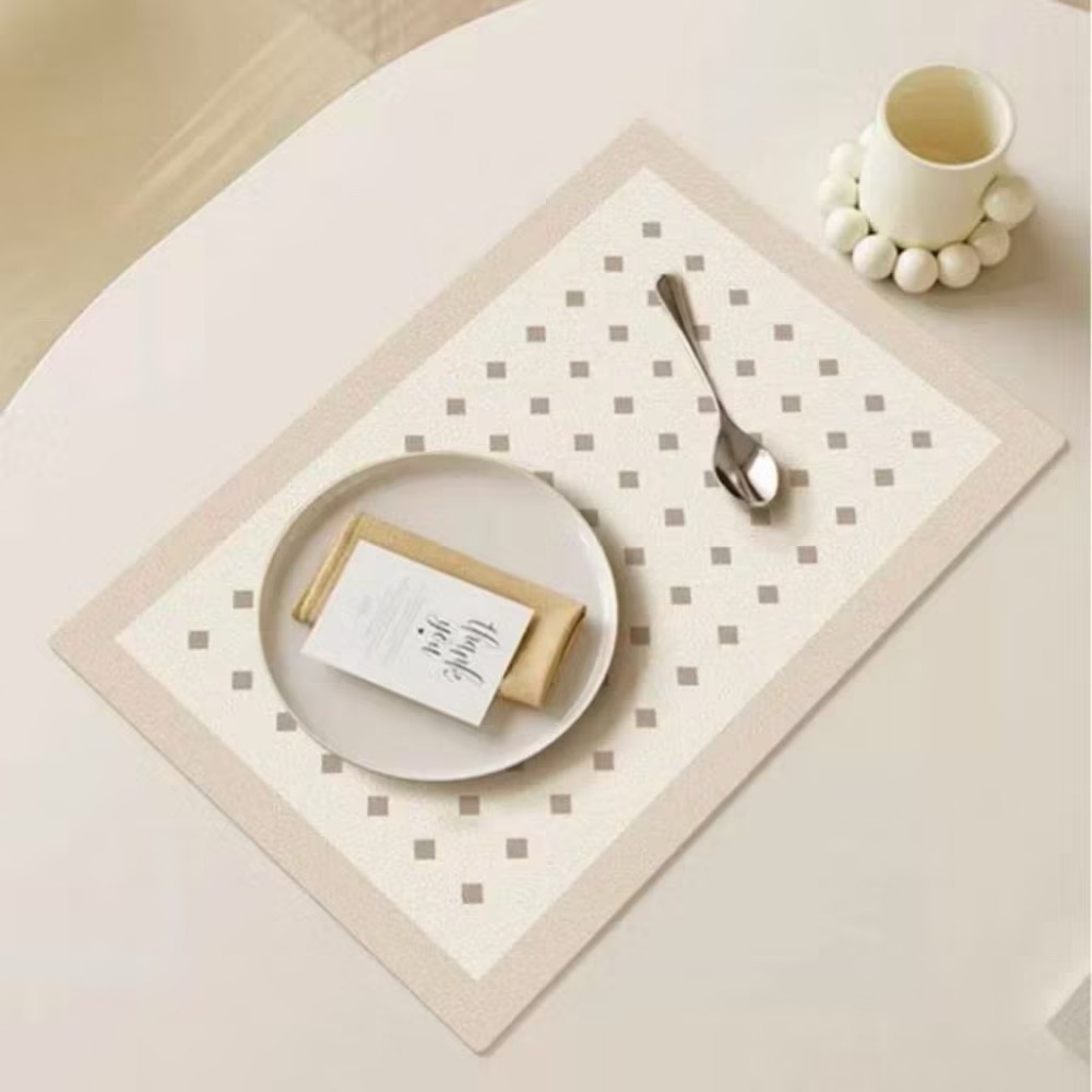【生活市集】 奶茶色系 隔熱餐墊 防水餐墊 隔熱PU皮革易清洗皮革餐墊隔熱墊家用西餐餐盤墊北歐餐墊茶杯碗盤墊-規格圖9