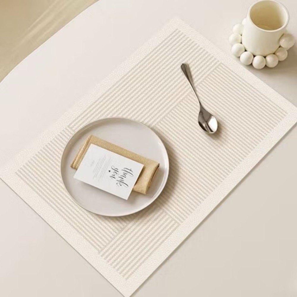 【生活市集】 奶茶色系 隔熱餐墊 防水餐墊 隔熱PU皮革易清洗皮革餐墊隔熱墊家用西餐餐盤墊北歐餐墊茶杯碗盤墊-規格圖9