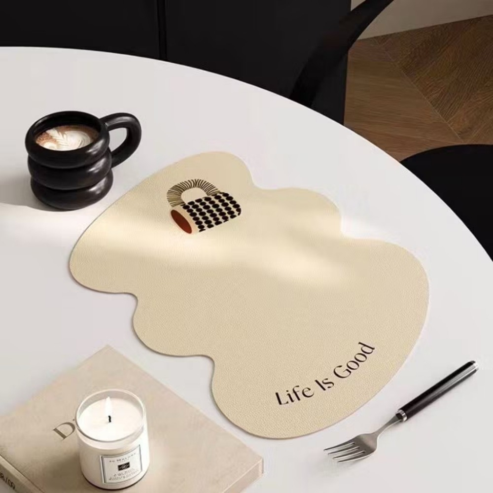 【生活市集】 奶茶色系 隔熱餐墊 防水餐墊 隔熱PU皮革易清洗皮革餐墊隔熱墊家用西餐餐盤墊北歐餐墊茶杯碗盤墊-規格圖9