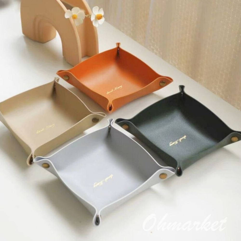 【生活市集】 北歐玄關收納盤 桌面收納 鑰匙收納 收納盒 雜物收納化妝品收納耳夾耳環收納盒玄關鑰匙收納鑰-細節圖2