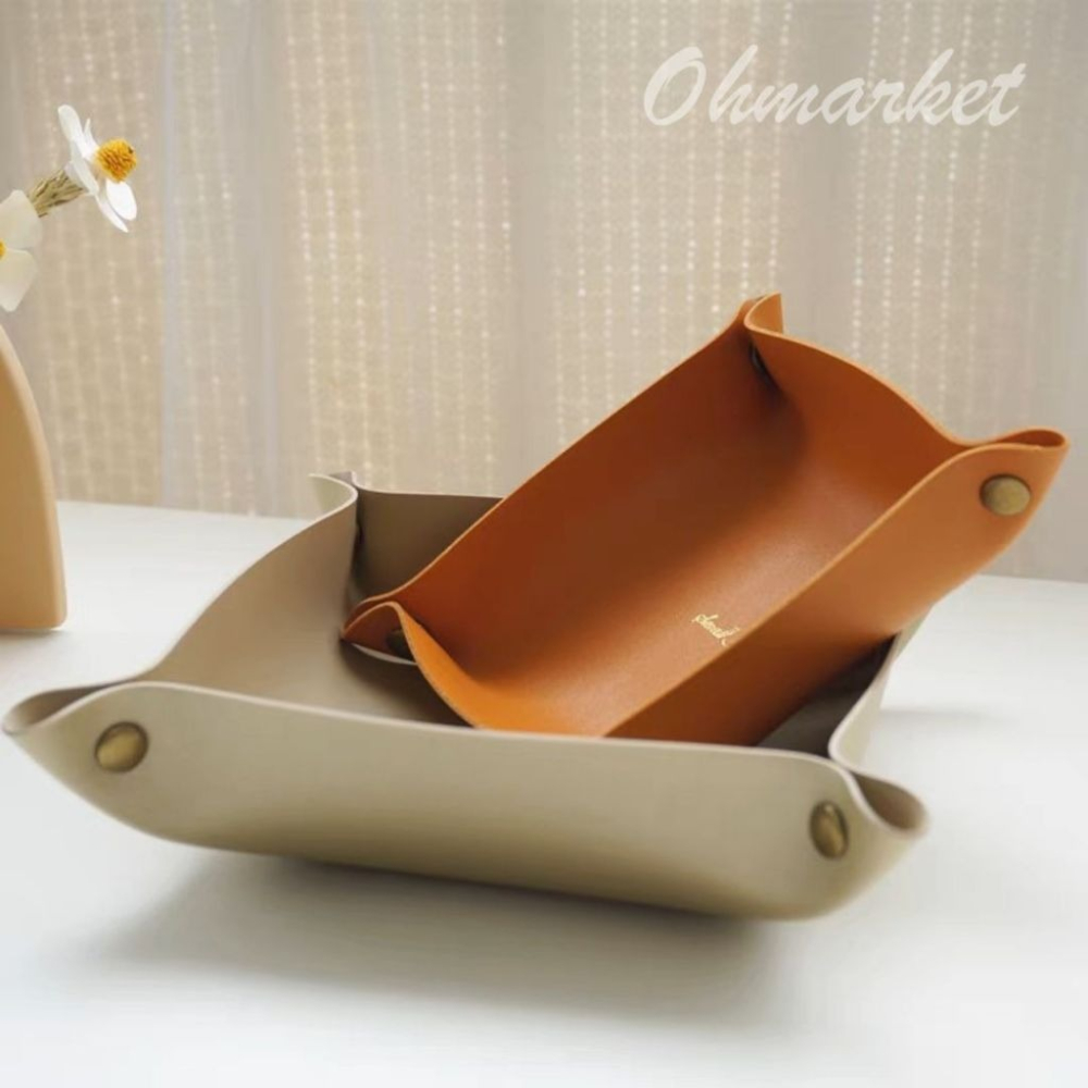 【生活市集】 北歐玄關收納盤 桌面收納 鑰匙收納 收納盒 雜物收納化妝品收納耳夾耳環收納盒玄關鑰匙收納鑰-細節圖3