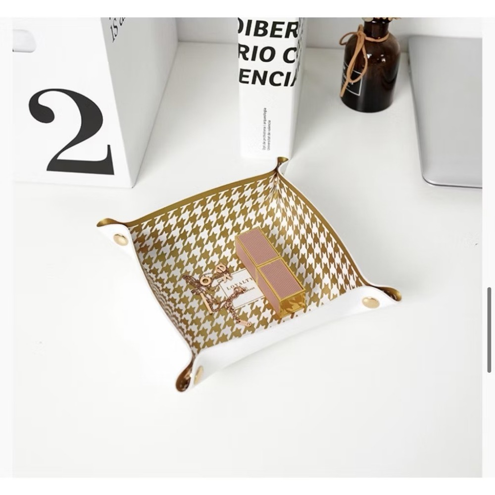 【生活市集】 北歐玄關收納盤 桌面收納 鑰匙收納 收納盒 雜物收納化妝品收納耳夾耳環收納盒玄關鑰匙收納鑰-規格圖9