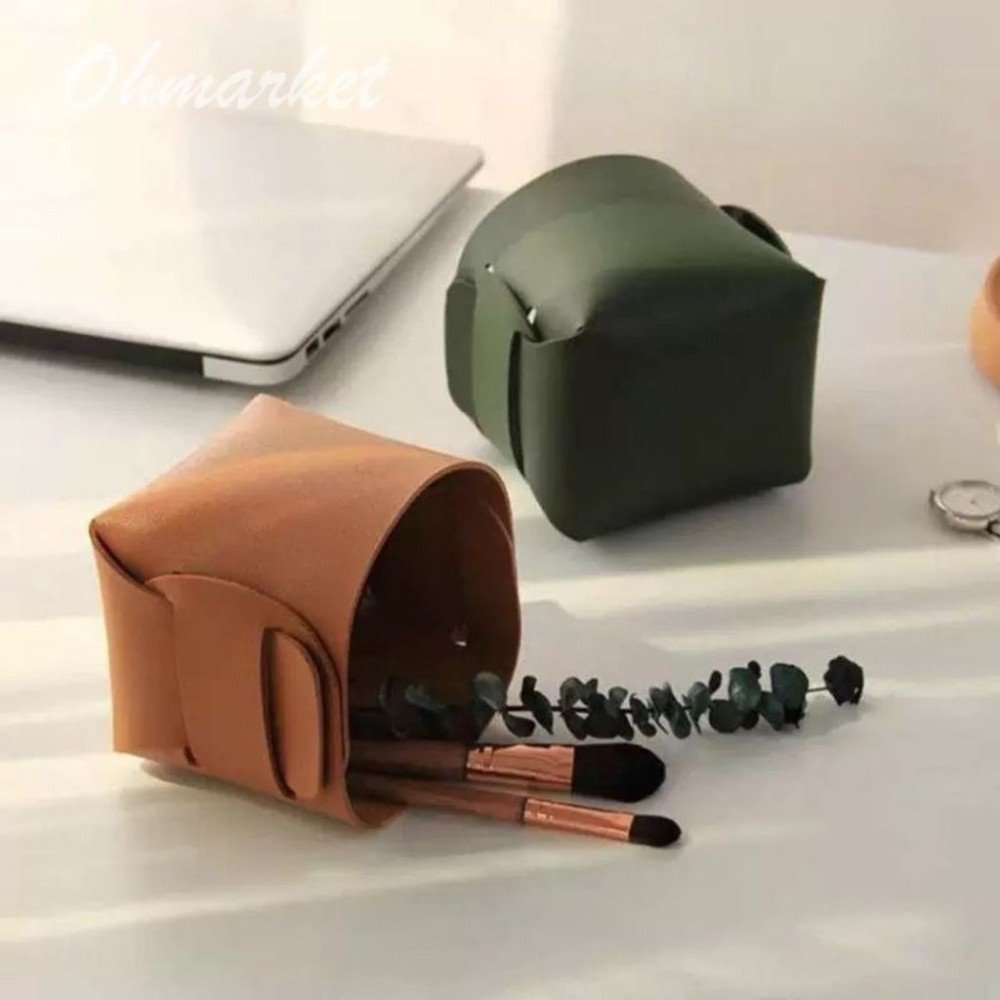 【生活市集】 北歐皮革收納盒 桌面收納 鑰匙收納 收納盒 雜物收納 化妝品收納耳夾耳環收納盒玄關鑰匙收納-細節圖3