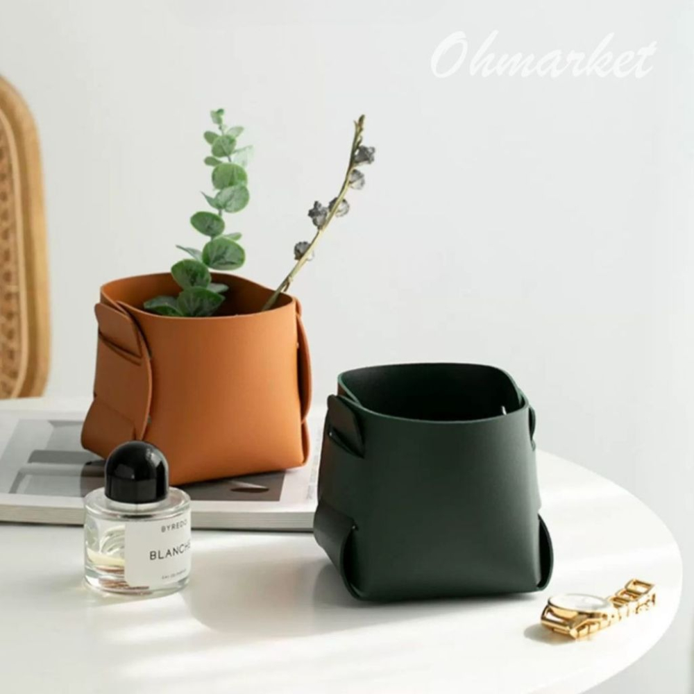 【生活市集】 北歐皮革收納盒 桌面收納 鑰匙收納 收納盒 雜物收納 化妝品收納耳夾耳環收納盒玄關鑰匙收納-細節圖5