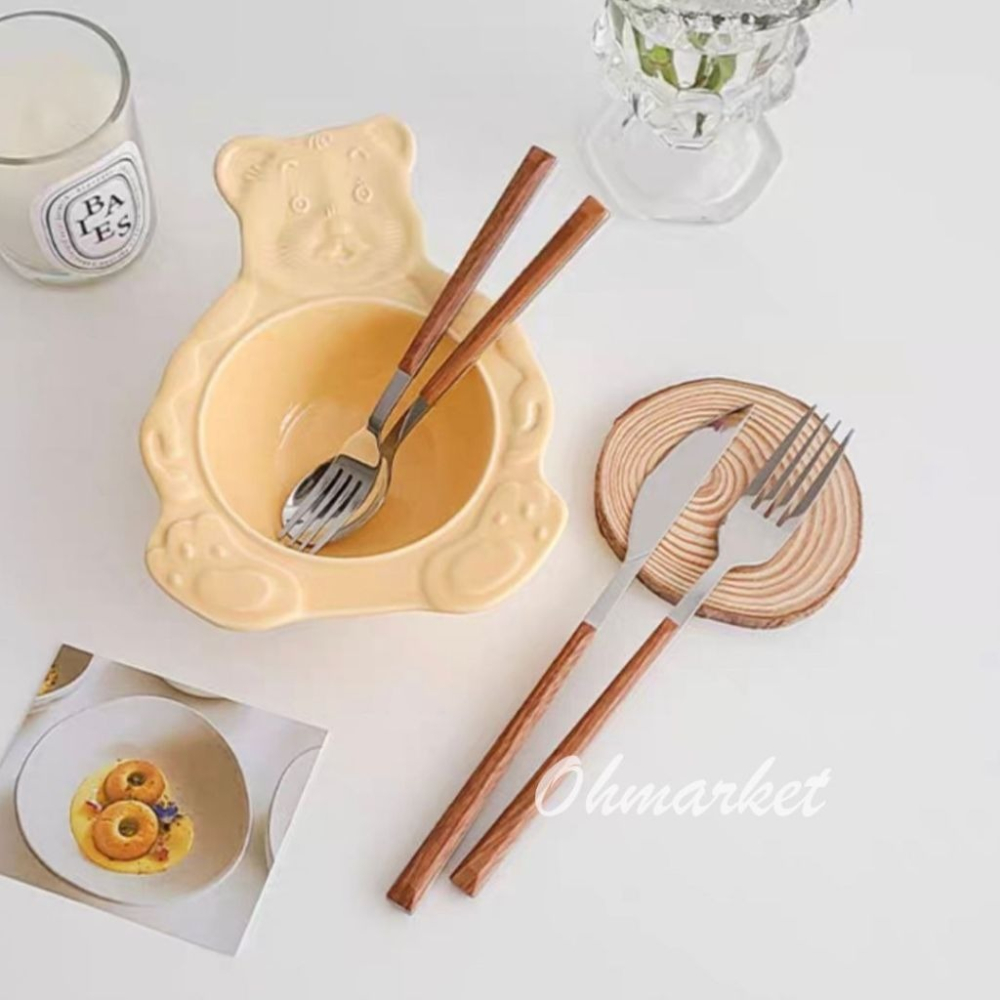 【生活市集】 韓系仿木柄西餐餐具 不鏽鋼餐具 不鏽鋼長柄餐具 西餐刀 刀叉 環保 餐具筷子湯匙牛排刀西餐餐具-細節圖6