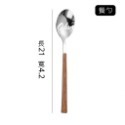 【生活市集】 韓系仿木柄西餐餐具 不鏽鋼餐具 不鏽鋼長柄餐具 西餐刀 刀叉 環保 餐具筷子湯匙牛排刀西餐餐具-規格圖9