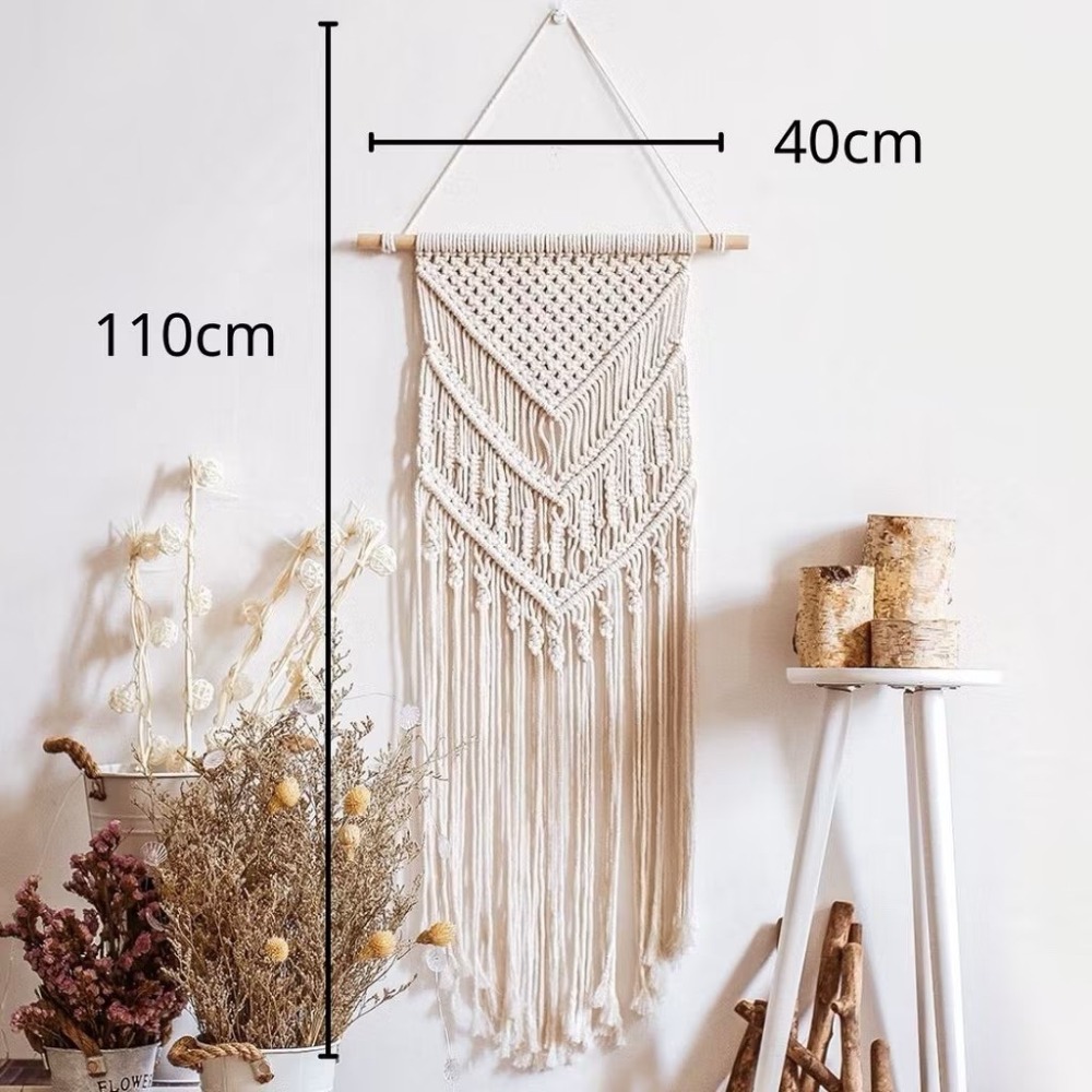 【生活市集】 波西米亞牆壁掛式 編織掛飾 掛毯 編織 收納 佈置 露營 北歐補夢網 波希米亞北歐壁掛 牆壁裝飾-規格圖11