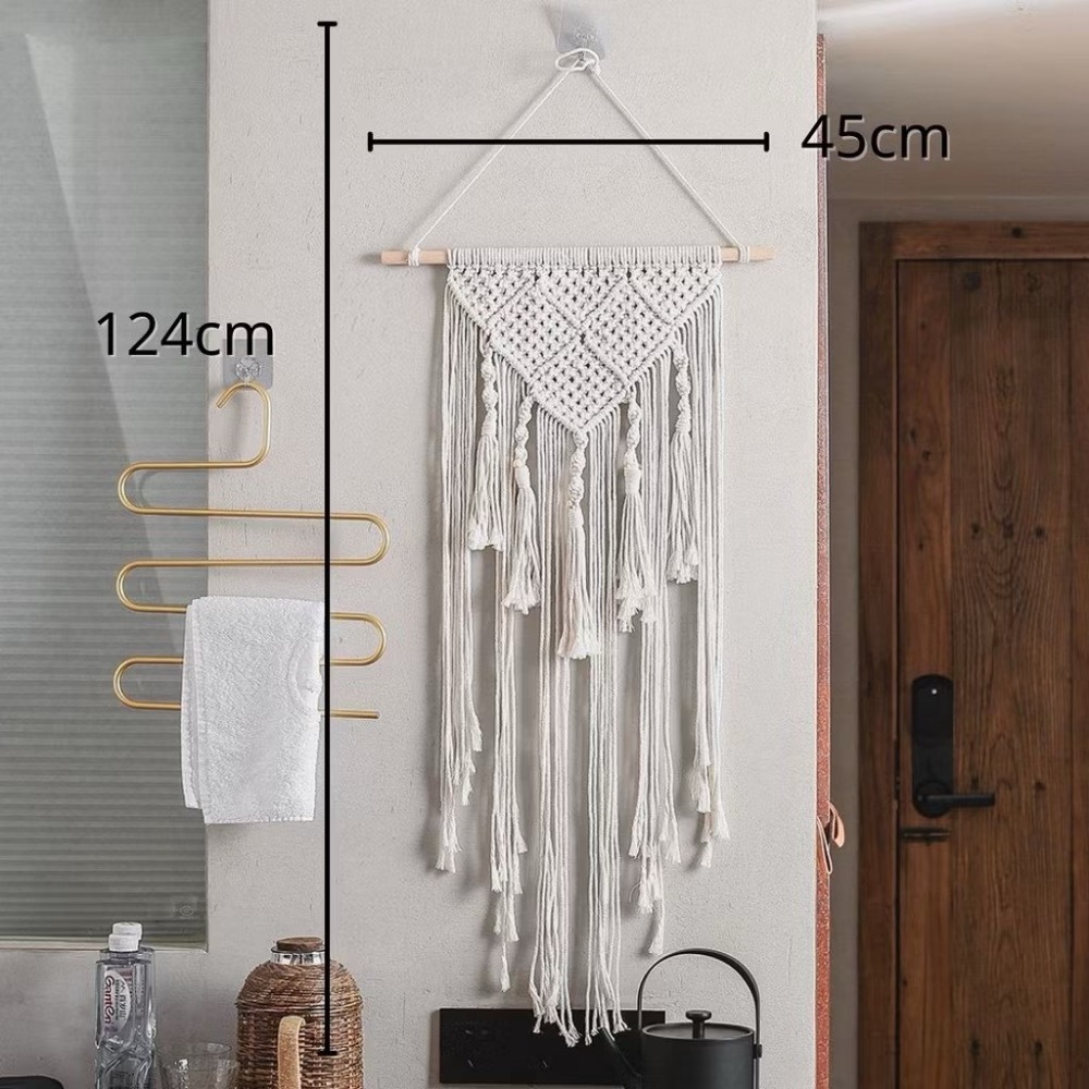 【生活市集】 波西米亞牆壁掛式 編織掛飾 掛毯 編織 收納 佈置 露營 北歐補夢網 波希米亞北歐壁掛 牆壁裝飾-規格圖11