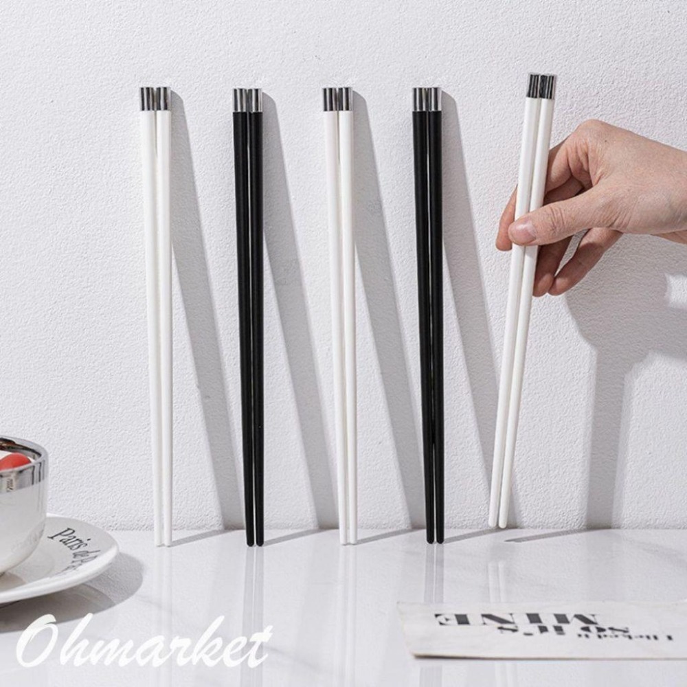 【生活市集】 北歐風黑白素色筷子 陶瓷筷子餐具 湯匙湯勺 便攜餐具西餐餐具西餐具 餐筷 餐具 餐桌民宿咖啡廳餐-細節圖6