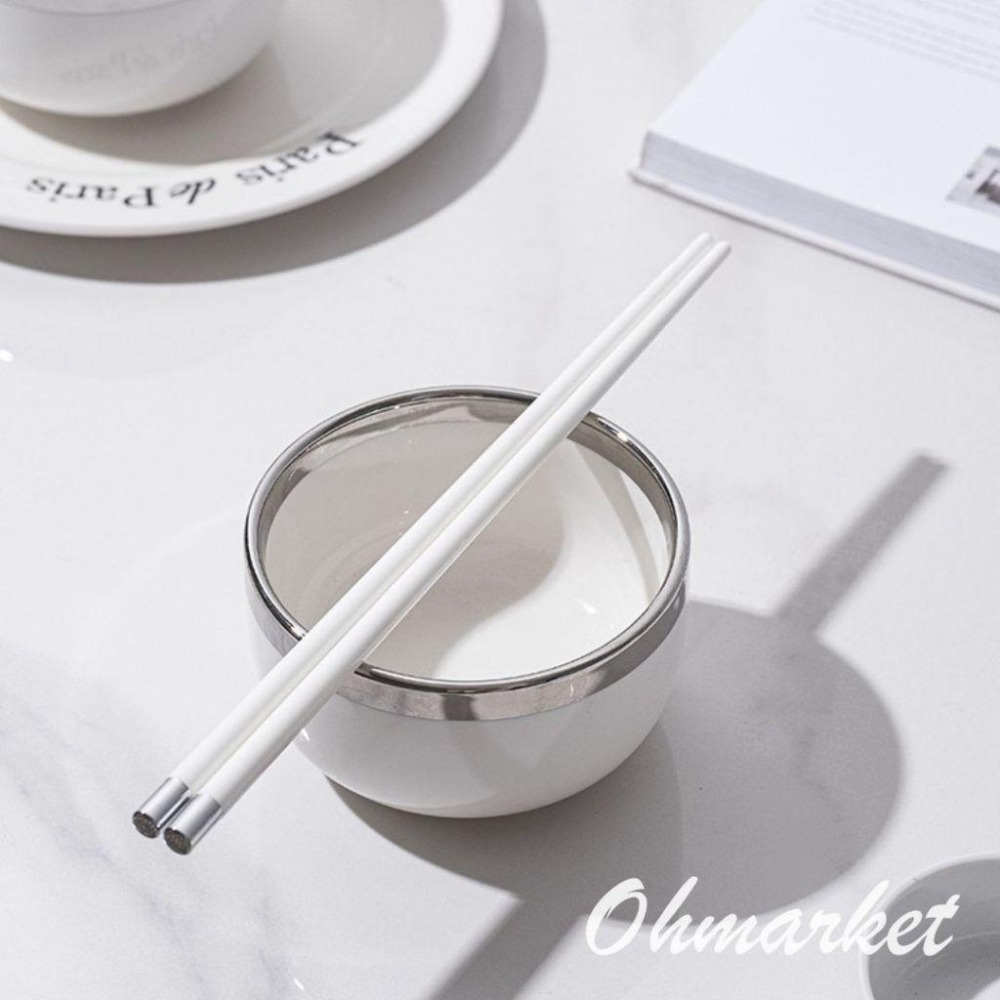 【生活市集】 北歐風黑白素色筷子 陶瓷筷子餐具 湯匙湯勺 便攜餐具西餐餐具西餐具 餐筷 餐具 餐桌民宿咖啡廳餐-細節圖7