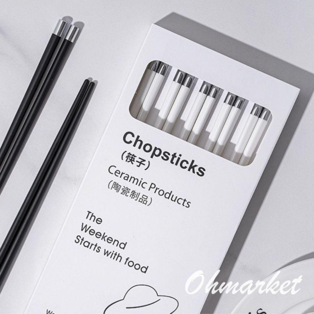 【生活市集】 北歐風黑白素色筷子 陶瓷筷子餐具 湯匙湯勺 便攜餐具西餐餐具西餐具 餐筷 餐具 餐桌民宿咖啡廳餐-細節圖8