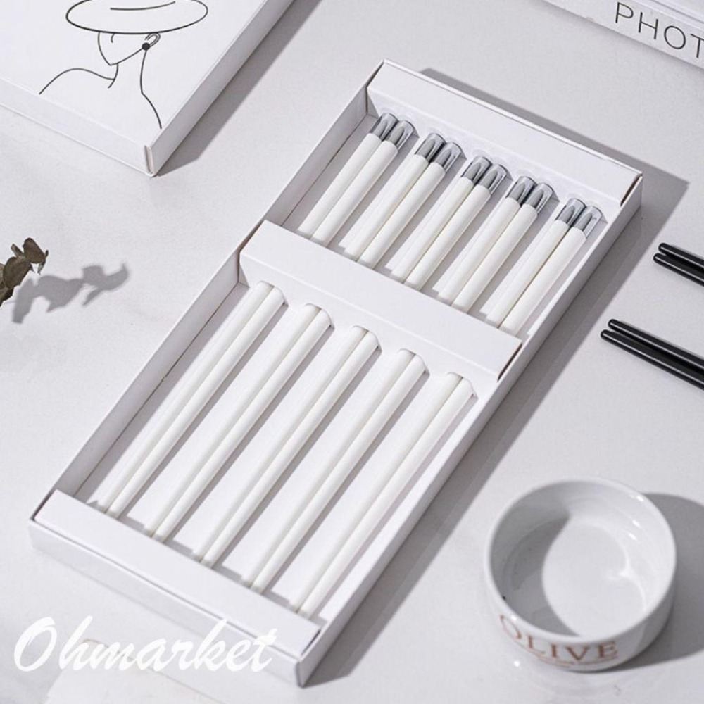 【生活市集】 北歐風黑白素色筷子 陶瓷筷子餐具 湯匙湯勺 便攜餐具西餐餐具西餐具 餐筷 餐具 餐桌民宿咖啡廳餐-細節圖9