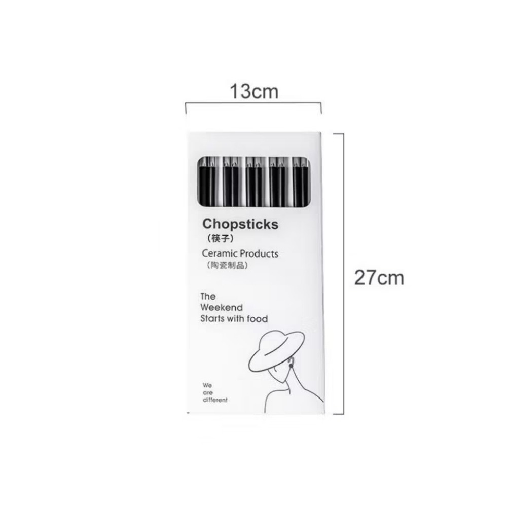 【生活市集】 北歐風黑白素色筷子 陶瓷筷子餐具 湯匙湯勺 便攜餐具西餐餐具西餐具 餐筷 餐具 餐桌民宿咖啡廳餐-規格圖9