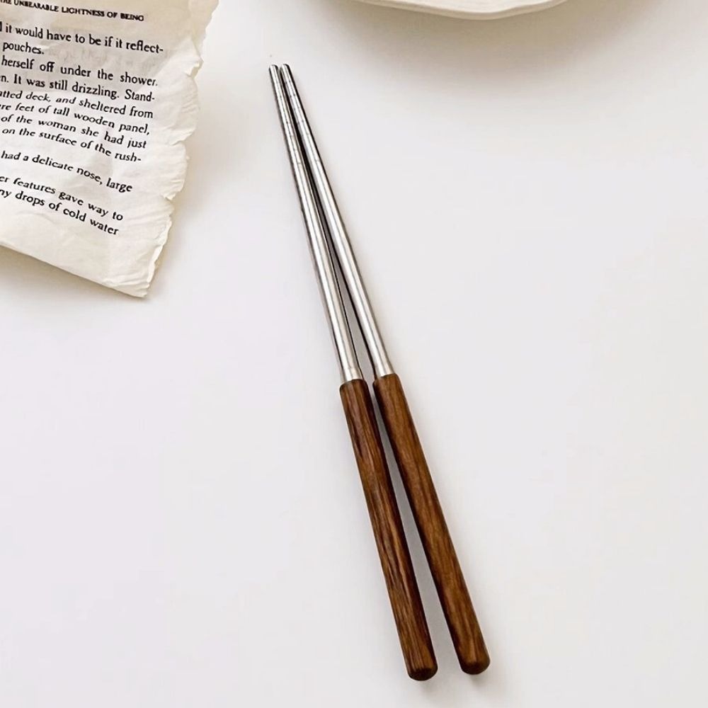 【生活市集】 韓系不銹鋼西餐餐具 不鏽鋼餐具 木柄餐具 木柄西餐叉 不銹鋼勺 西餐勺燭光晚餐餐具筷子湯匙牛排刀-細節圖9