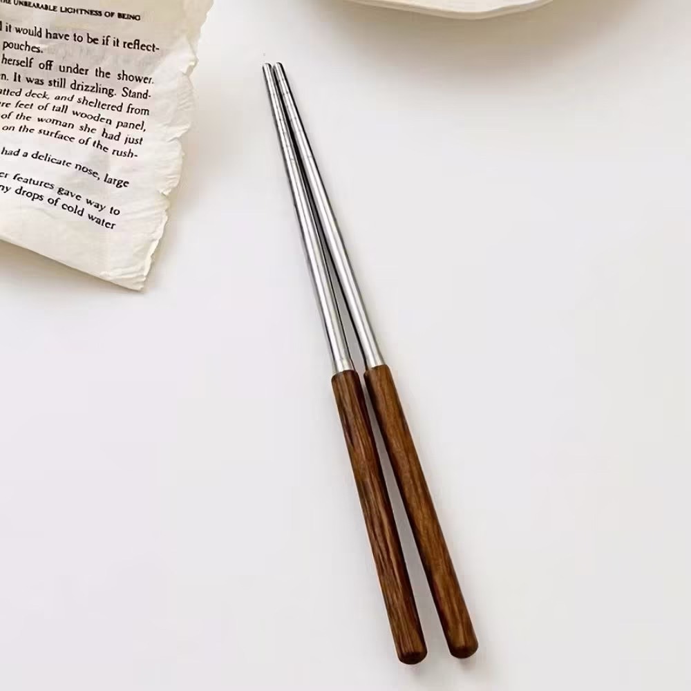 【生活市集】 韓系不銹鋼西餐餐具 不鏽鋼餐具 木柄餐具 木柄西餐叉 不銹鋼勺 西餐勺燭光晚餐餐具筷子湯匙牛排刀-規格圖9