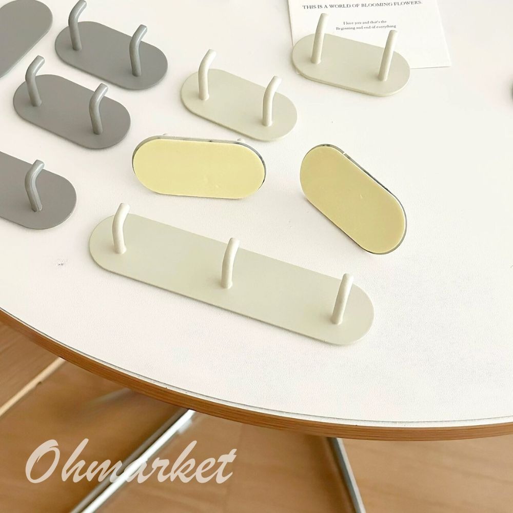【生活市集】奶油色系鐵製壁掛鉤 附黏貼背膠 免打孔 掛勾 衣帽架 掛鉤架 掛衣鉤 鑰匙鉤 金屬掛鉤玄關掛鉤-細節圖2