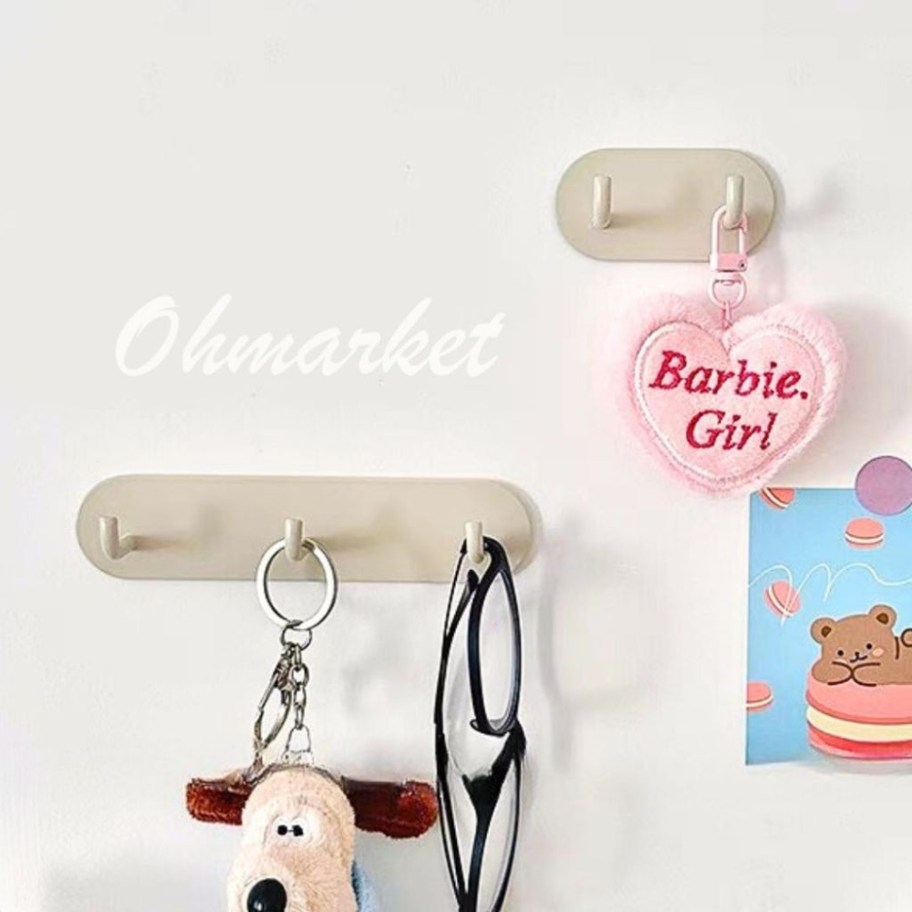 【生活市集】奶油色系鐵製壁掛鉤 附黏貼背膠 免打孔 掛勾 衣帽架 掛鉤架 掛衣鉤 鑰匙鉤 金屬掛鉤玄關掛鉤-細節圖3