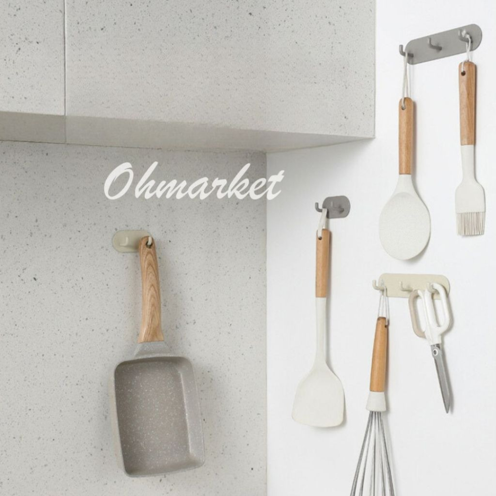 【生活市集】奶油色系鐵製壁掛鉤 附黏貼背膠 免打孔 掛勾 衣帽架 掛鉤架 掛衣鉤 鑰匙鉤 金屬掛鉤玄關掛鉤-細節圖6