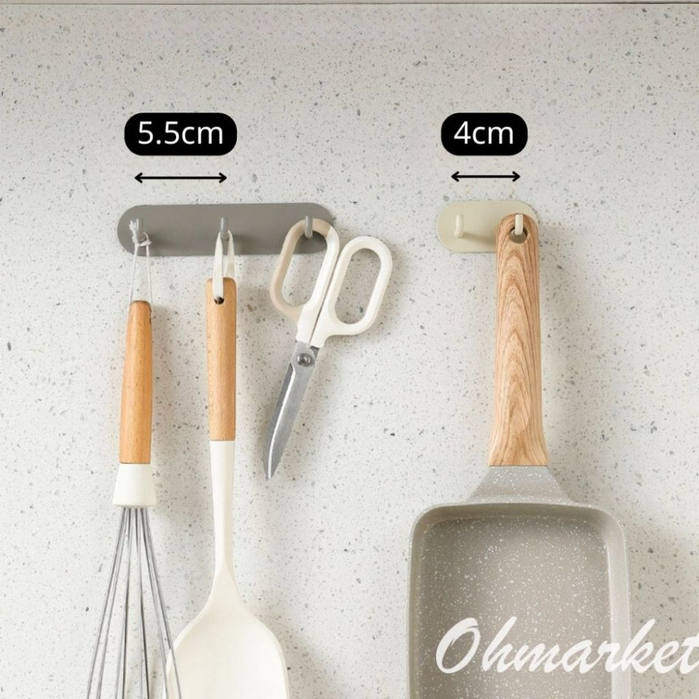 【生活市集】奶油色系鐵製壁掛鉤 附黏貼背膠 免打孔 掛勾 衣帽架 掛鉤架 掛衣鉤 鑰匙鉤 金屬掛鉤玄關掛鉤-細節圖7