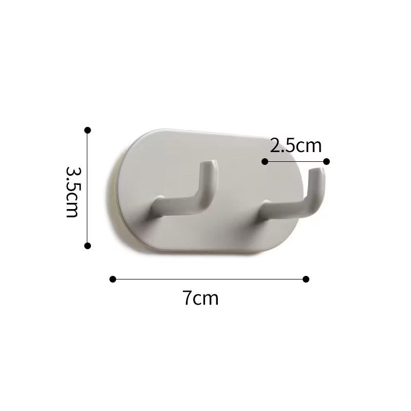 雙鉤 / 暖灰色【奶油色系黏貼掛鉤】