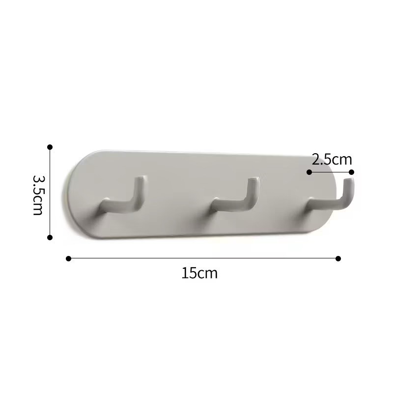 三鉤 / 暖灰色【奶油色系黏貼掛鉤】