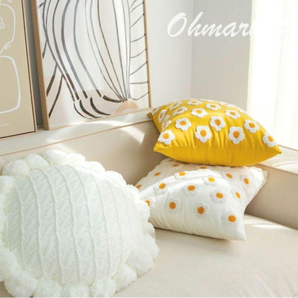 【生活市集】 小清新小花造型抱枕 可拆洗抱枕 抱枕套 坐墊沙發抱枕造型抱枕北歐抱枕兩用沙發靠墊枕頭套-細節圖2