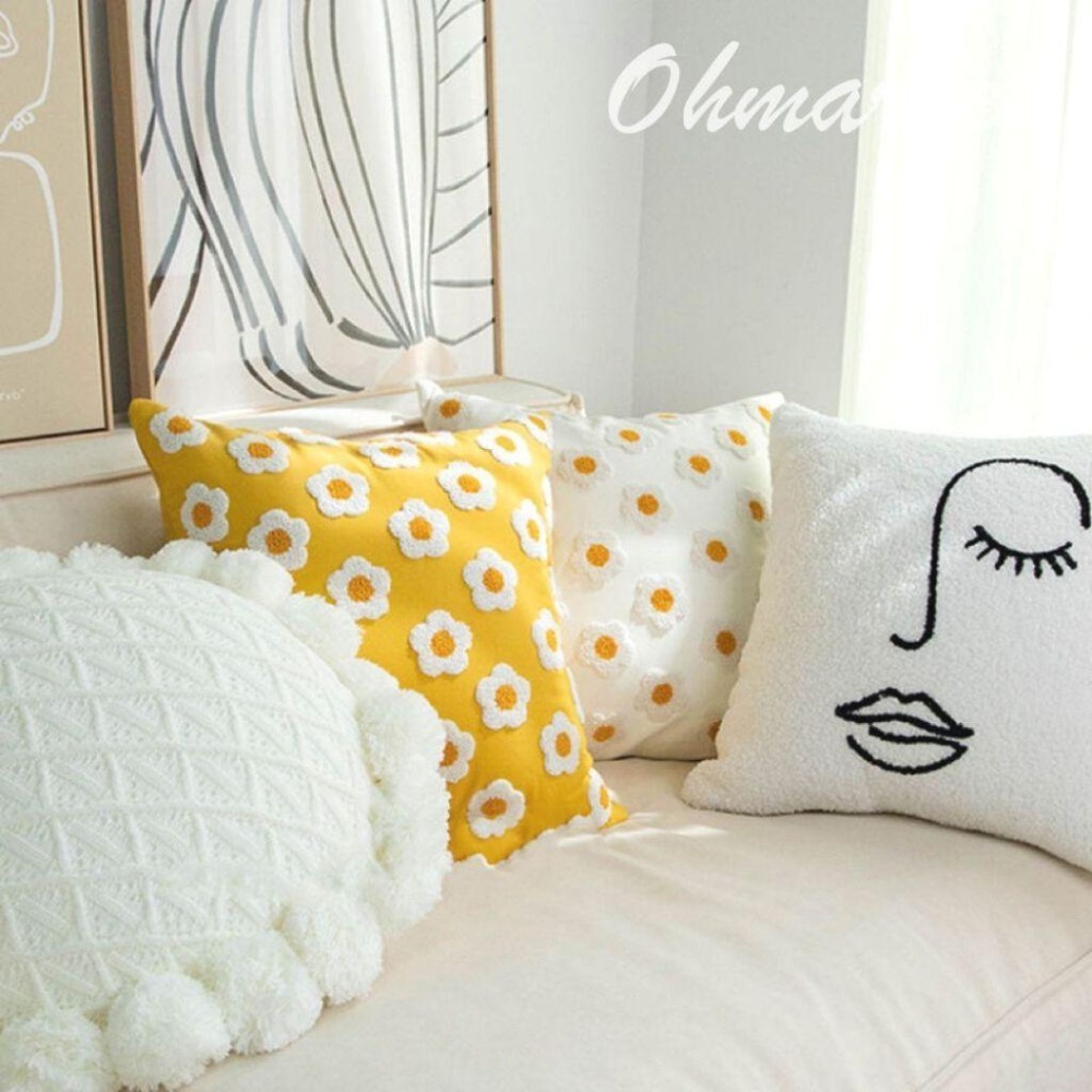 【生活市集】 小清新小花造型抱枕 可拆洗抱枕 抱枕套 坐墊沙發抱枕造型抱枕北歐抱枕兩用沙發靠墊枕頭套-細節圖3