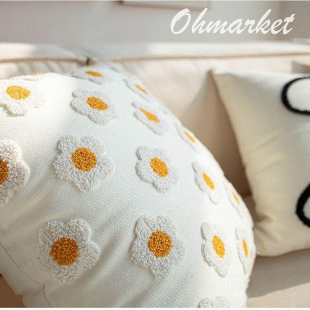 【生活市集】 小清新小花造型抱枕 可拆洗抱枕 抱枕套 坐墊沙發抱枕造型抱枕北歐抱枕兩用沙發靠墊枕頭套-細節圖5