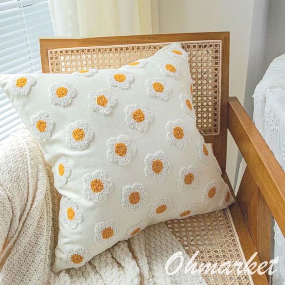 【生活市集】 小清新小花造型抱枕 可拆洗抱枕 抱枕套 坐墊沙發抱枕造型抱枕北歐抱枕兩用沙發靠墊枕頭套-規格圖9
