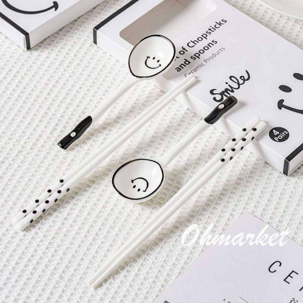 【生活市集】 北歐風陶瓷筷子 筷子餐具 湯匙湯勺 便攜餐具 西餐餐具 西餐具 餐筷 餐具 餐桌民宿咖啡廳餐具-細節圖8