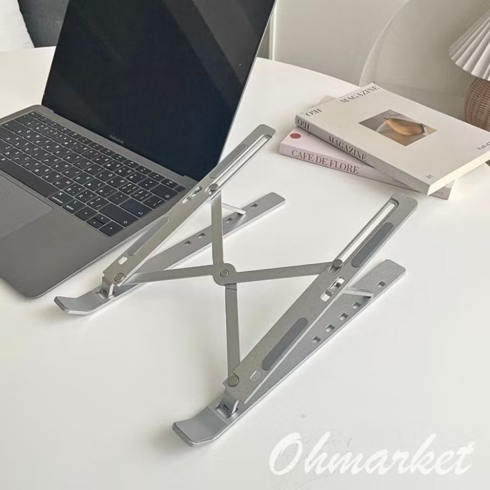 【生活市集】加大18寸筆電金屬支架 鋁合金筆電支架 摺疊筆電架 電腦架 筆電散熱架 筆電散熱 折疊筆電-細節圖2