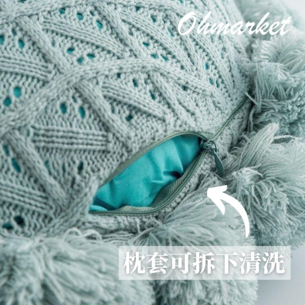 【生活市集】可拆洗 ins手工針織毛線抱枕 胖毛線抱枕 絨毛抱枕沙發靠墊沙發抱枕靠枕造型抱枕汽車抱枕民宿靠枕-細節圖4