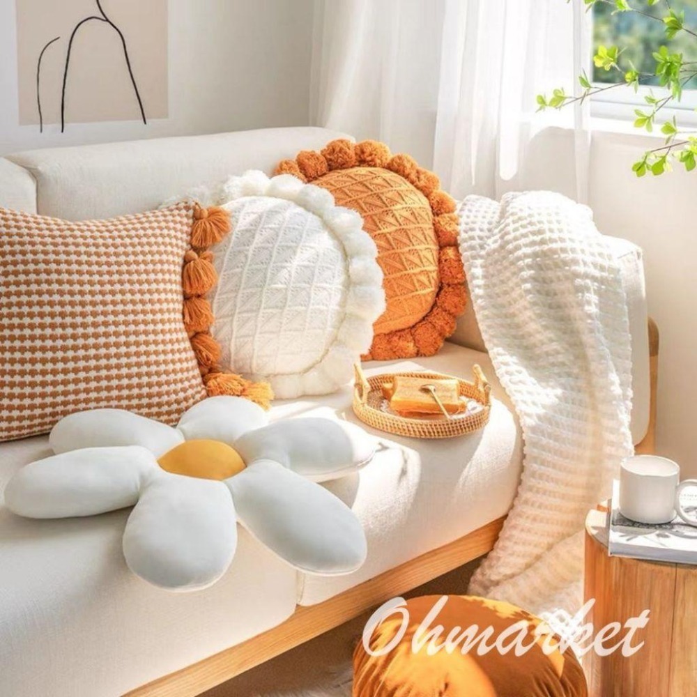 【生活市集】可拆洗 ins手工針織毛線抱枕 胖毛線抱枕 絨毛抱枕沙發靠墊沙發抱枕靠枕造型抱枕汽車抱枕民宿靠枕-細節圖6