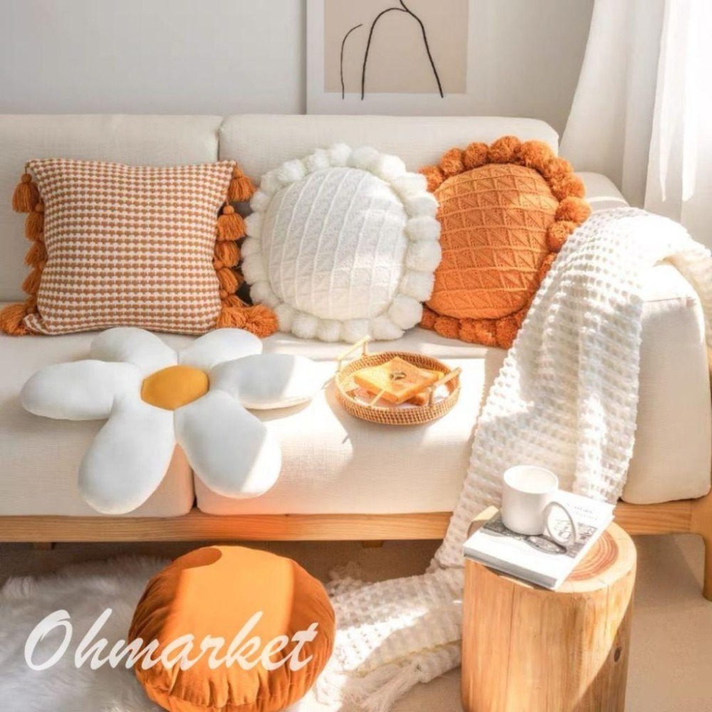 【生活市集】可拆洗 ins手工針織毛線抱枕 胖毛線抱枕 絨毛抱枕沙發靠墊沙發抱枕靠枕造型抱枕汽車抱枕民宿靠枕-細節圖8