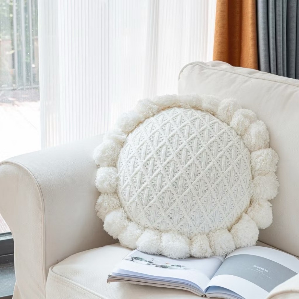 【生活市集】可拆洗 ins手工針織毛線抱枕 胖毛線抱枕 絨毛抱枕沙發靠墊沙發抱枕靠枕造型抱枕汽車抱枕民宿靠枕-規格圖9