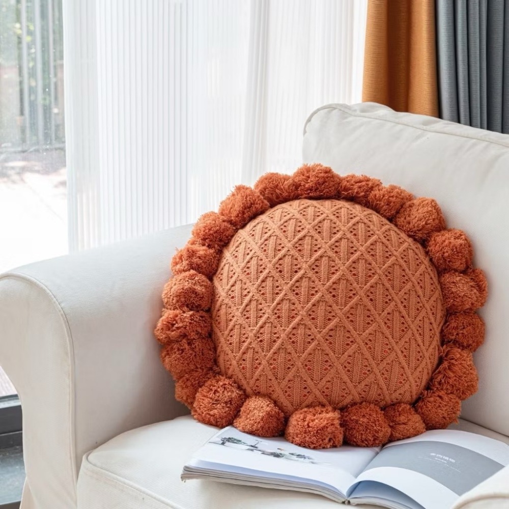 【生活市集】可拆洗 ins手工針織毛線抱枕 胖毛線抱枕 絨毛抱枕沙發靠墊沙發抱枕靠枕造型抱枕汽車抱枕民宿靠枕-規格圖9