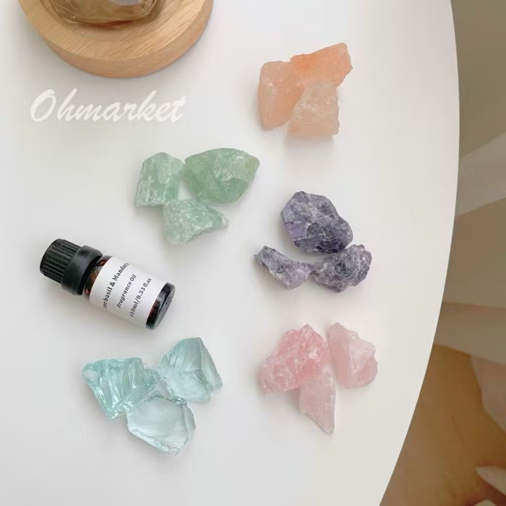 【生活市集】 充電燈座 香薰精油擴香石 無火香氛晶石  無火香薰擴香水晶石 夜光水晶精油擴香石-細節圖2