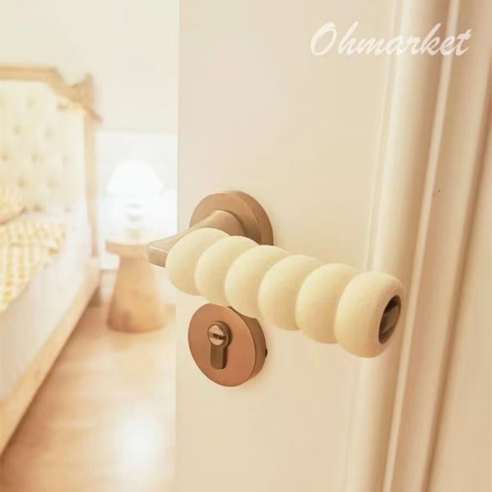 【生活市集】 奶油卷防撞門把套 門把手護套 防撞墊 防撞門把 保護套 防撞把手門把手套房門把手房間裝飾進門把手-規格圖7