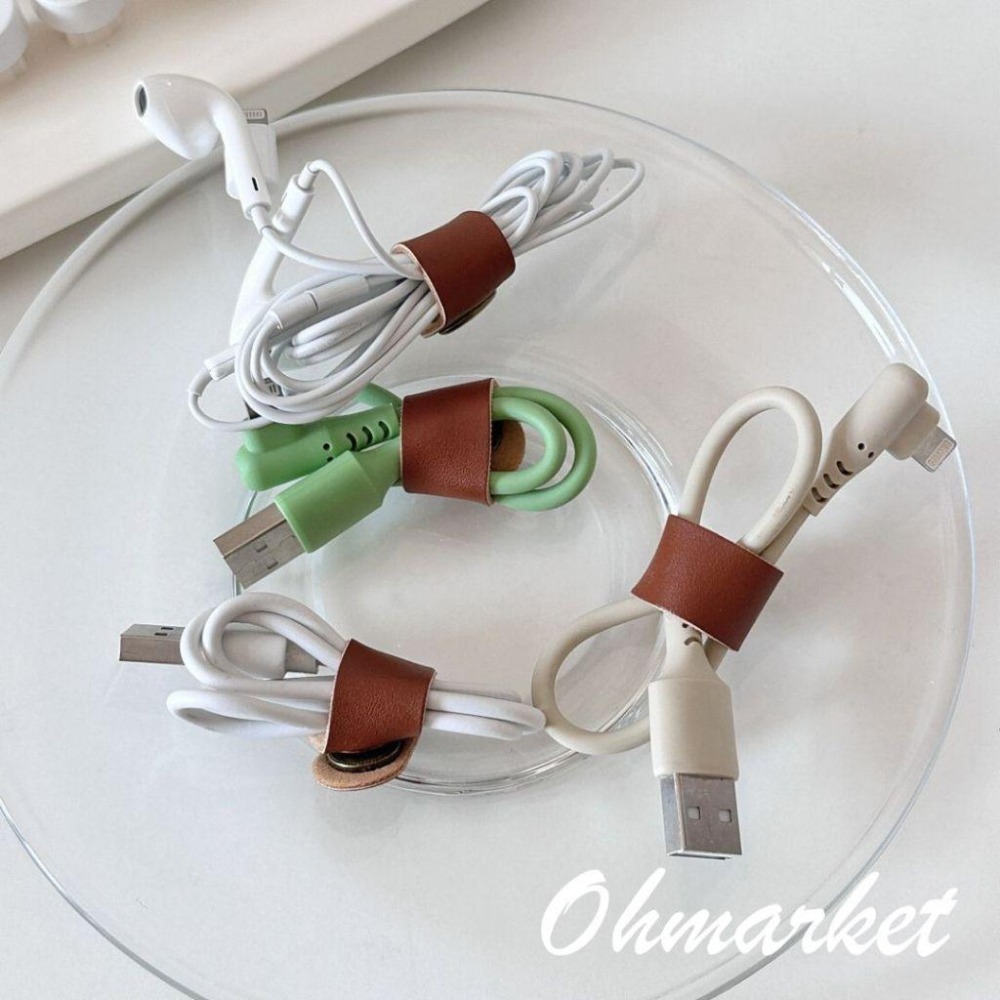 【生活市集】 皮革束線收納扣 束線帶 電線束帶 捆線帶 集線束帶 理線 整線束帶 理線帶 充電線收納 電線收納線-細節圖4