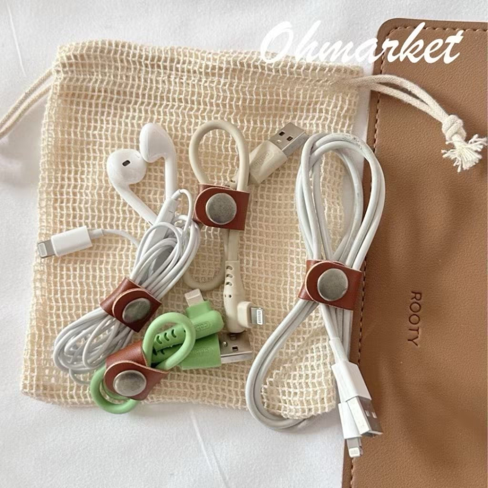 【生活市集】 皮革束線收納扣 束線帶 電線束帶 捆線帶 集線束帶 理線 整線束帶 理線帶 充電線收納 電線收納線-細節圖7