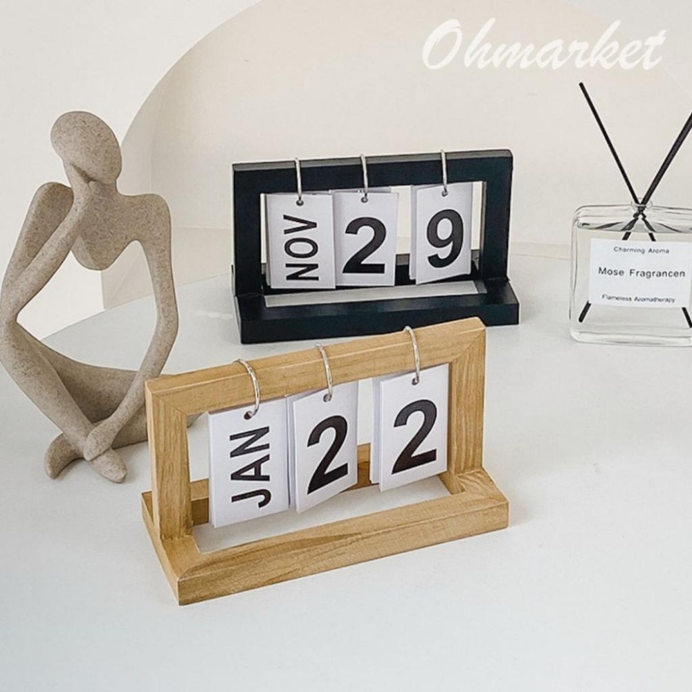 【生活市集】 原木翻頁桌曆 檯曆 翻頁日曆 檯曆 日曆 萬年曆 桌曆 月曆 桌面日曆-細節圖2