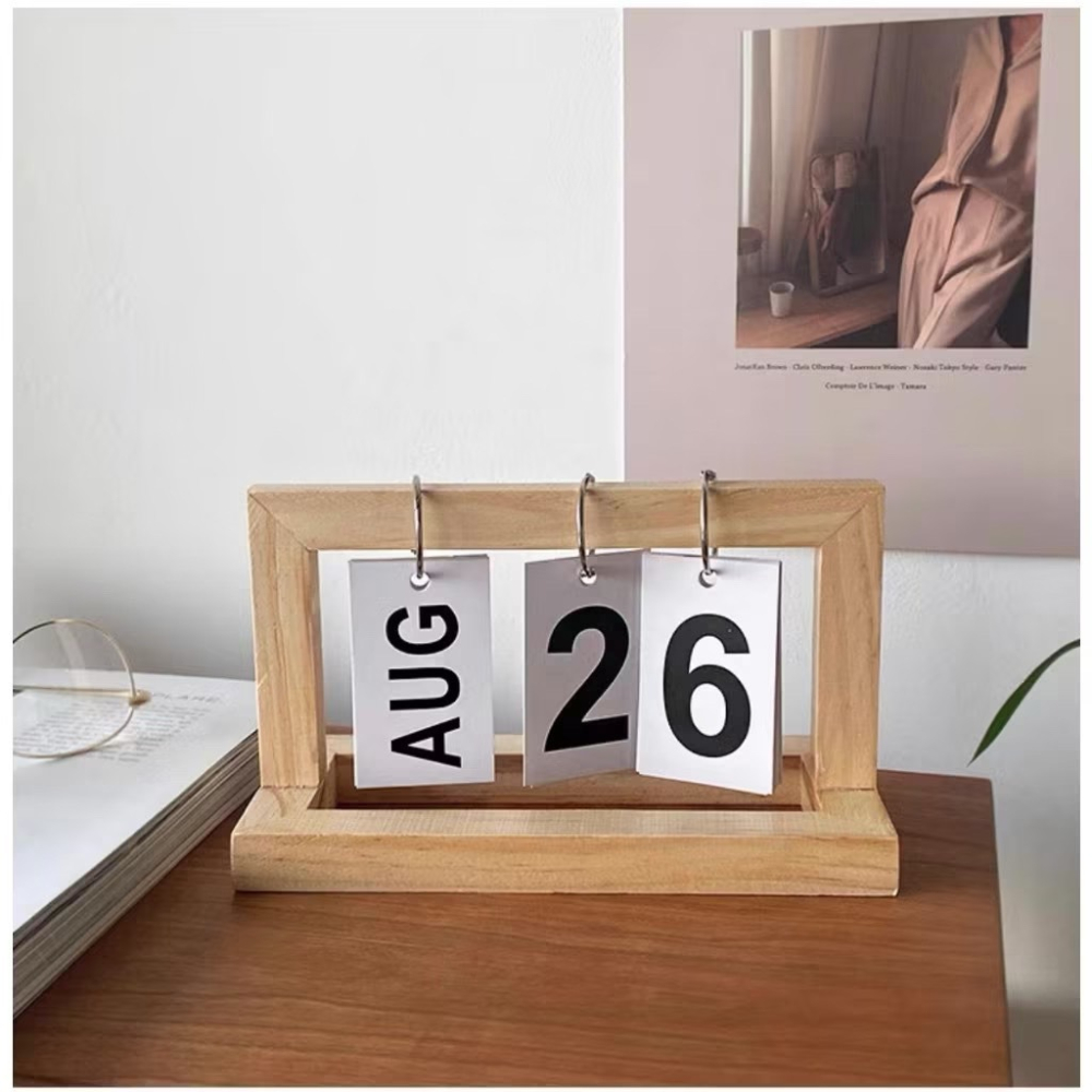 【生活市集】 原木翻頁桌曆 檯曆 翻頁日曆 檯曆 日曆 萬年曆 桌曆 月曆 桌面日曆-細節圖9